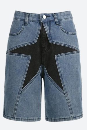 Quick Outfits, Modest Fashion Outfits Ideas Y2K Star Jean Shorts