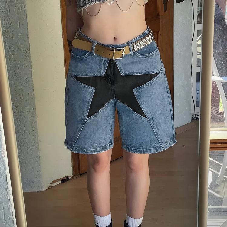 Quick Outfits, Modest Fashion Outfits Ideas Y2K Star Jean Shorts