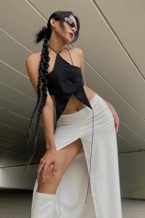 Quick Outfits, Modest Fashion Outfits Ideas Y2k Star Lace Up Backless Top