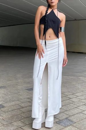 Quick Outfits, Modest Fashion Outfits Ideas Y2k Star Lace Up Backless Top