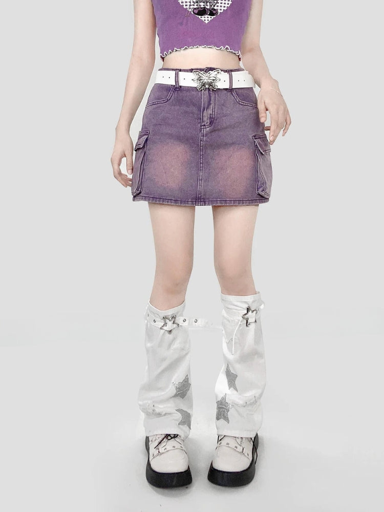 Quick Outfits, Modest Fashion Outfits Ideas Y2K Star Patch Belted Leg Warmers Quick Outfits, Modest Fashion Outfits Ideas Y2K Star Patch Belted Leg Warmers