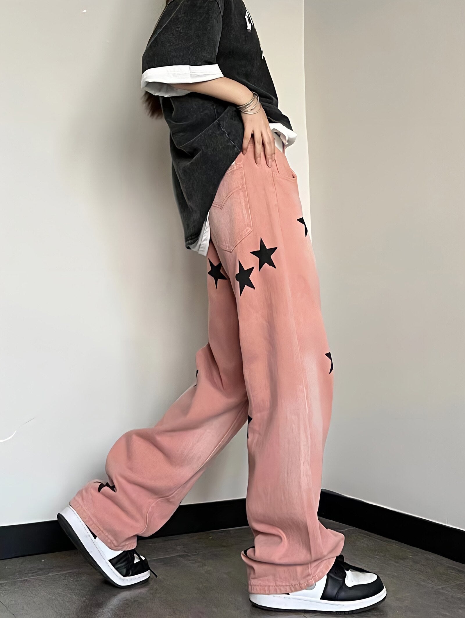 Quick Outfits, Modest Fashion Outfits Ideas Y2K Star Printed Jeans Quick Outfits, Modest Fashion Outfits Ideas Y2K Star Printed Jeans