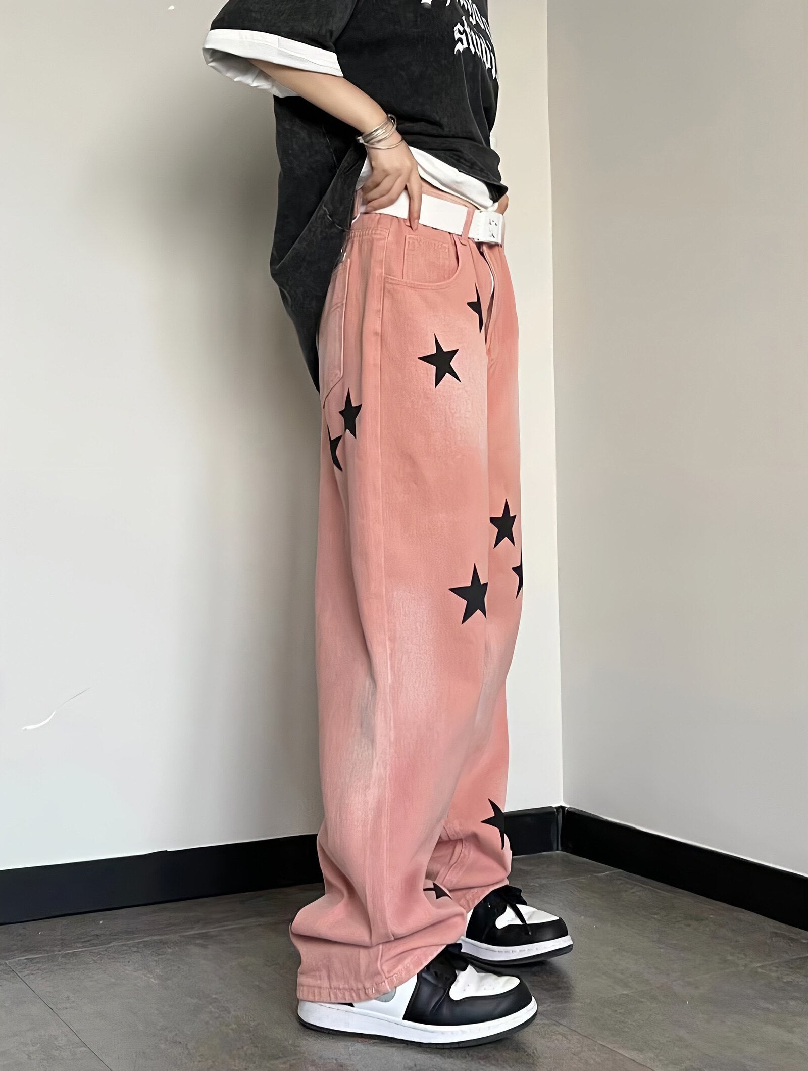 Quick Outfits, Modest Fashion Outfits Ideas Y2K Star Printed Jeans Quick Outfits, Modest Fashion Outfits Ideas Y2K Star Printed Jeans