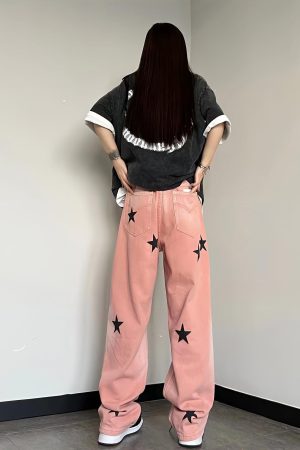 Quick Outfits, Modest Fashion Outfits Ideas Y2K Star Printed Jeans