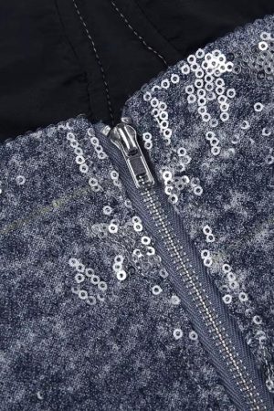 Quick Outfits, Modest Fashion Outfits Ideas Y2K Star Sequined Crop Top