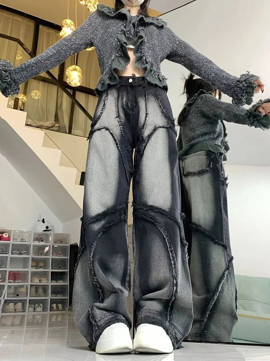 Quick Outfits, Modest Fashion Outfits Ideas Y2K Wide Leg Jeans Quick Outfits, Modest Fashion Outfits Ideas Y2K Wide Leg Jeans