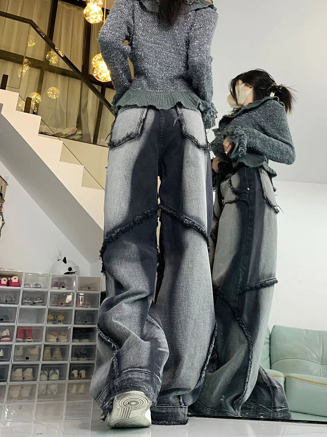 Quick Outfits, Modest Fashion Outfits Ideas Y2K Wide Leg Jeans Quick Outfits, Modest Fashion Outfits Ideas Y2K Wide Leg Jeans