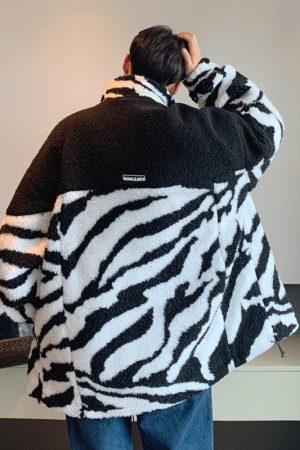 Quick Outfits, Modest Fashion Outfits Ideas Zebra Print Zip-Up Jacket