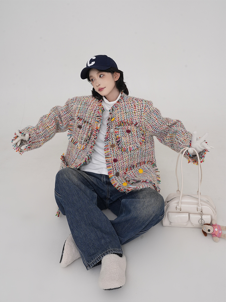 Quilted Tassel Round Neck Wind Coat for Women - Thickened Loose Winter Top in Korean Style - Cozy and Warm Fashion Outerwear Quilted Tassel Round Neck Wind Coat for Women - Thickened Loose Winter Top in Korean Style - Cozy and Warm Fashion Outerwear