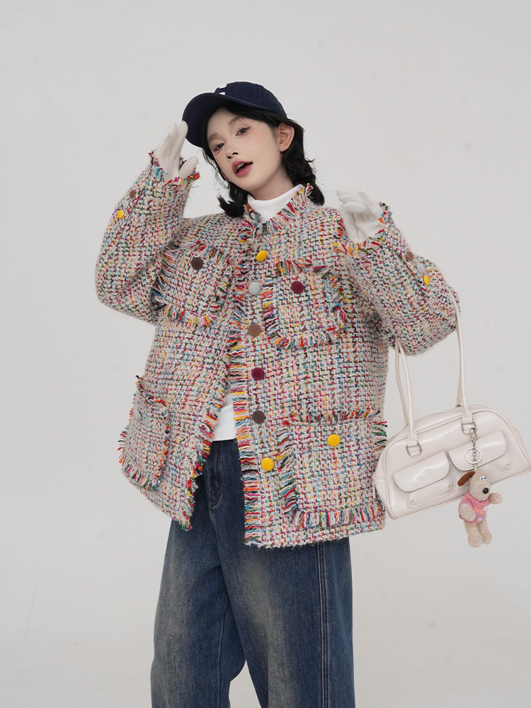 Quilted Tassel Round Neck Wind Coat for Women - Thickened Loose Winter Top in Korean Style - Cozy and Warm Fashion Outerwear Quilted Tassel Round Neck Wind Coat for Women - Thickened Loose Winter Top in Korean Style - Cozy and Warm Fashion Outerwear