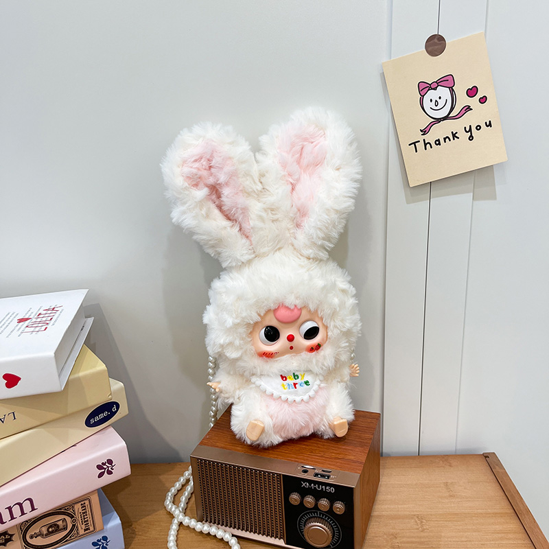 Quirky Cartoon Rabbit Crossbody Bag for Kids - Cute Doll Mobile Phone Bag, Perfect Birthday Gift for Three-Year-Olds