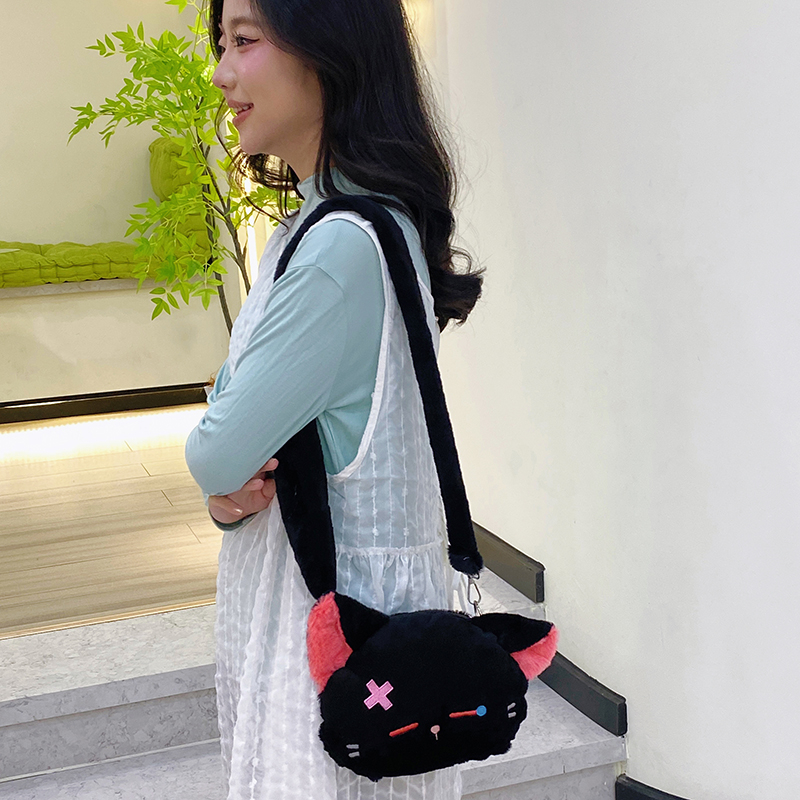 Quirky Crying Cat Plush Crossbody Bag for Women - Cute Cartoon Doll Bag for Autumn and Winter Fashion Quirky Crying Cat Plush Crossbody Bag for Women - Cute Cartoon Doll Bag for Autumn and Winter Fashion