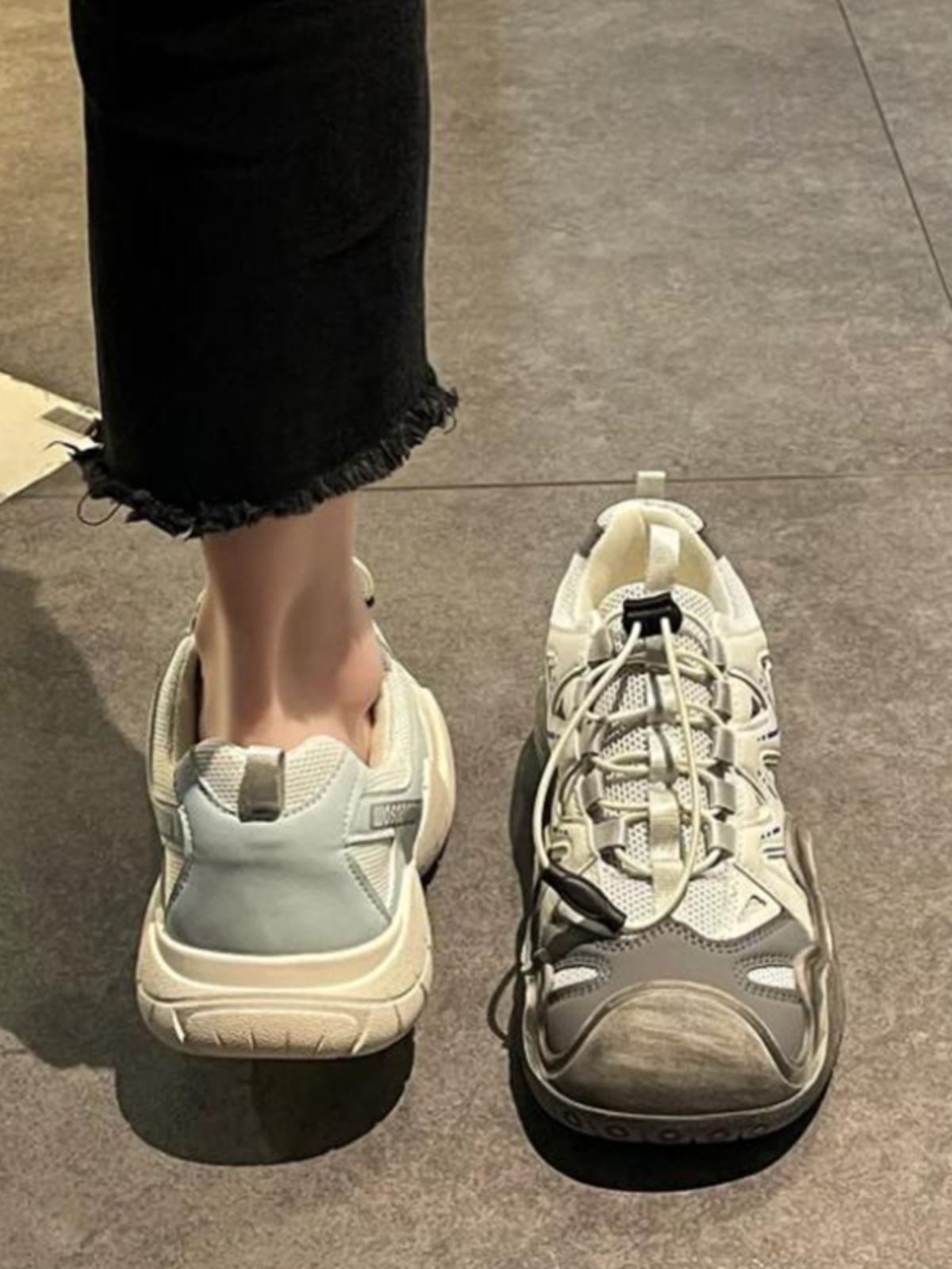 Quirky Design Matching Skirt and Ugly Cute Dad Shoes for Women - 2025 Spring/Summer Casual Soft Sole Sports Footwear