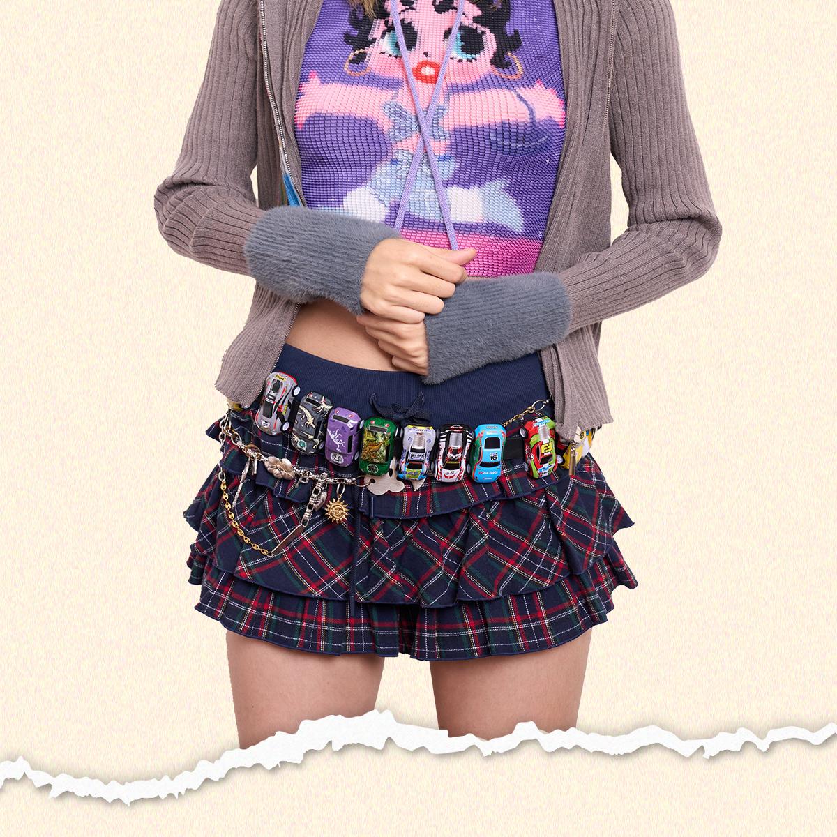 Red and Blue Checkered Skirt Pants with Lace Shorts - Trendy Y2K Style Cake Skirt Pants for Unique Fashion Looks Red and Blue Checkered Skirt Pants with Lace Shorts - Trendy Y2K Style Cake Skirt Pants for Unique Fashion Looks