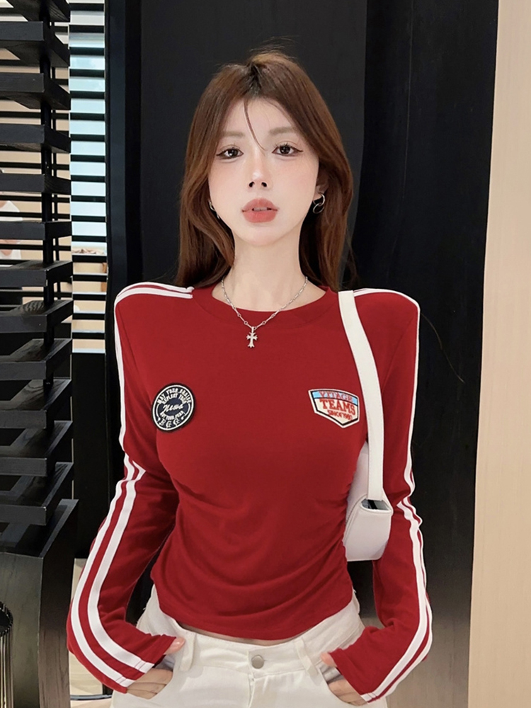 Red Jazz Dance Top for Women - Unique Stylish Base Shirt for Autumn/Winter, K-Pop Inspired Performance Outfit Red Jazz Dance Top for Women - Unique Stylish Base Shirt for Autumn/Winter, K-Pop Inspired Performance Outfit
