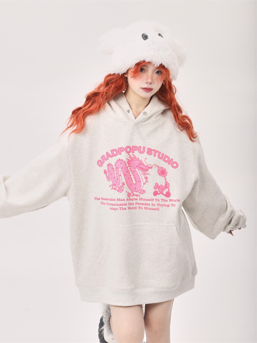 Red Oversized Hoodie for Year of the Rabbit - Fleece-Lined, Thickened Couples' Style, Trendy 2025 Fashion Red Oversized Hoodie for Year of the Rabbit - Fleece-Lined, Thickened Couples' Style, Trendy 2025 Fashion