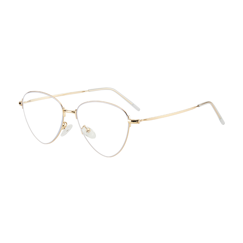 Retro Cat-Eye Glasses for Women - Thin Edge Frameless Triangular Gold Wire Ultra-Light Design for Small Faces - American Baddie Style Retro Cat-Eye Glasses for Women - Thin Edge Frameless Triangular Gold Wire Ultra-Light Design for Small Faces - American Baddie Style