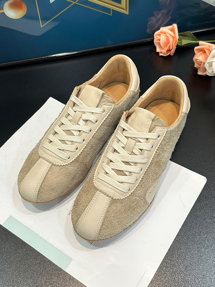 Retro Color-Blocking Genuine Leather Lace-Up Sports Shoes for Women - Silver Square-Toe Hidden Height Increase - Spring/Summer 2025 Retro Color-Blocking Genuine Leather Lace-Up Sports Shoes for Women - Silver Square-Toe Hidden Height Increase - Spring/Summer 2025