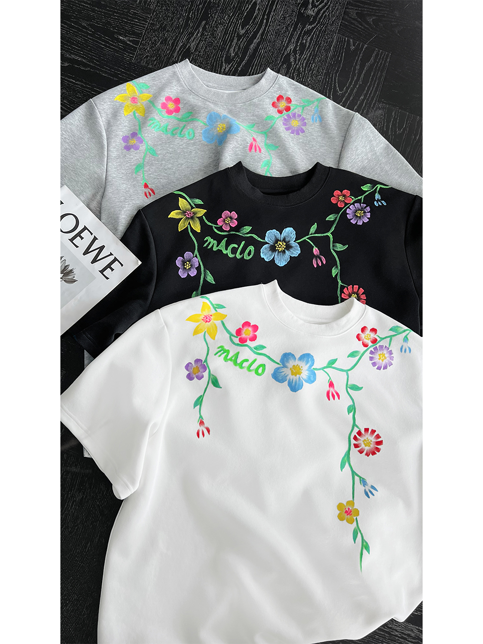 Retro Floral Print Round Neck Short Sleeve T-Shirt - High-Quality Minimalist Summer Style for 90s and Y2K Fashion