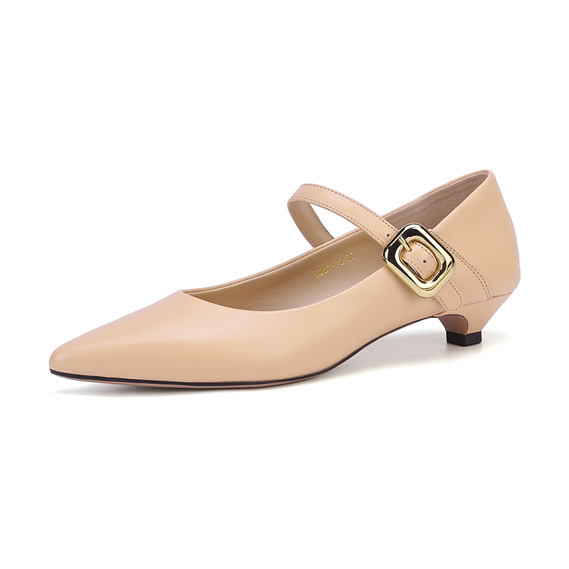 Retro French Mary Jane Flats for Women - 3cm Low Heel, Pointed Toe, Single Buckle, Genuine Leather - Spring 2025 Fashion Retro French Mary Jane Flats for Women - 3cm Low Heel, Pointed Toe, Single Buckle, Genuine Leather - Spring 2025 Fashion