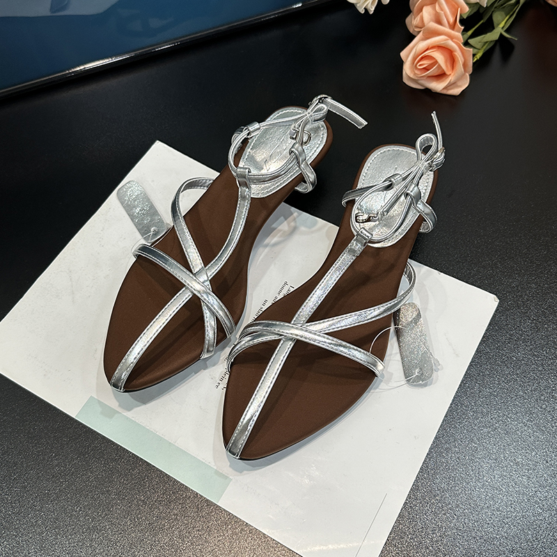 Retro French-Style Cross-Strap Wedge Sandals for Women - Chunky Heeled Roman Shoes for Summer 2025, Perfect with Skirts & Fairy Style