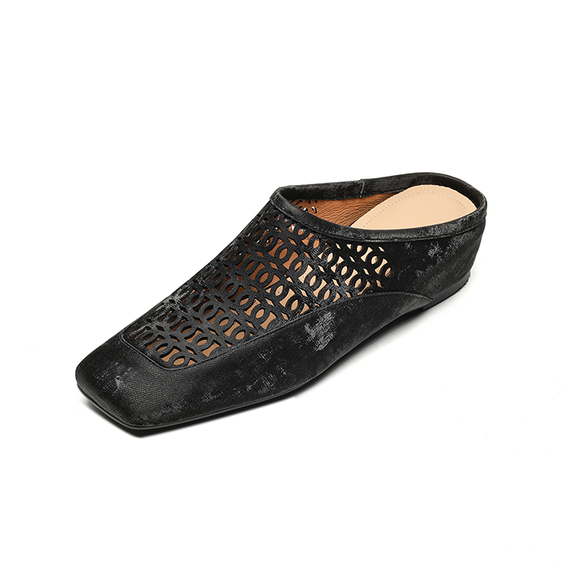 Retro Genuine Leather Square Toe Hollow Out Height-Increasing Mules for Women - Stylish Outdoor Full-Covered Sandals Retro Genuine Leather Square Toe Hollow Out Height-Increasing Mules for Women - Stylish Outdoor Full-Covered Sandals