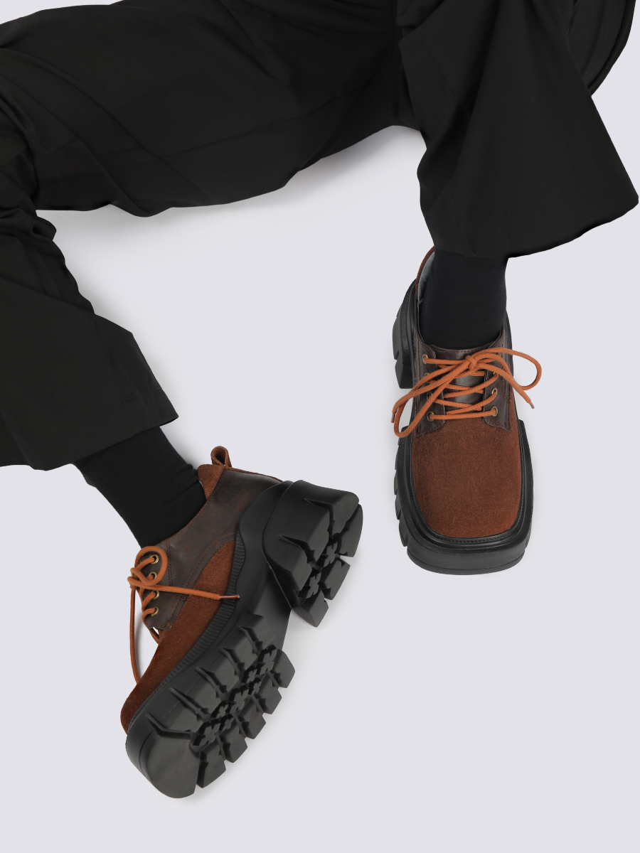 Retro Genuine Leather Unisex Small Shoes for Women - 2025 Spring Summer Thick-Soled Unique Design Retro Genuine Leather Unisex Small Shoes for Women - 2025 Spring Summer Thick-Soled Unique Design