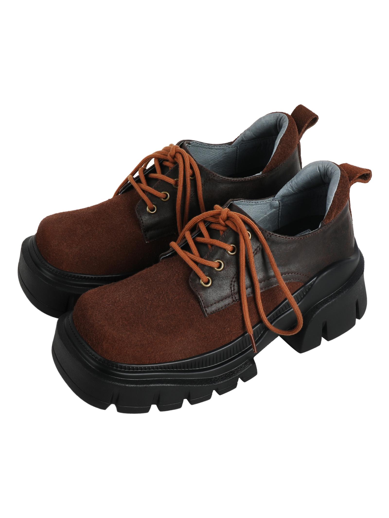 Retro Genuine Leather Unisex Small Shoes for Women - 2025 Spring Summer Thick-Soled Unique Design Retro Genuine Leather Unisex Small Shoes for Women - 2025 Spring Summer Thick-Soled Unique Design