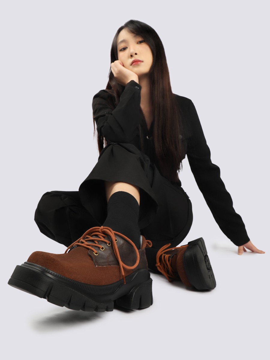 Retro Genuine Leather Unisex Small Shoes for Women - 2025 Spring Summer Thick-Soled Unique Design