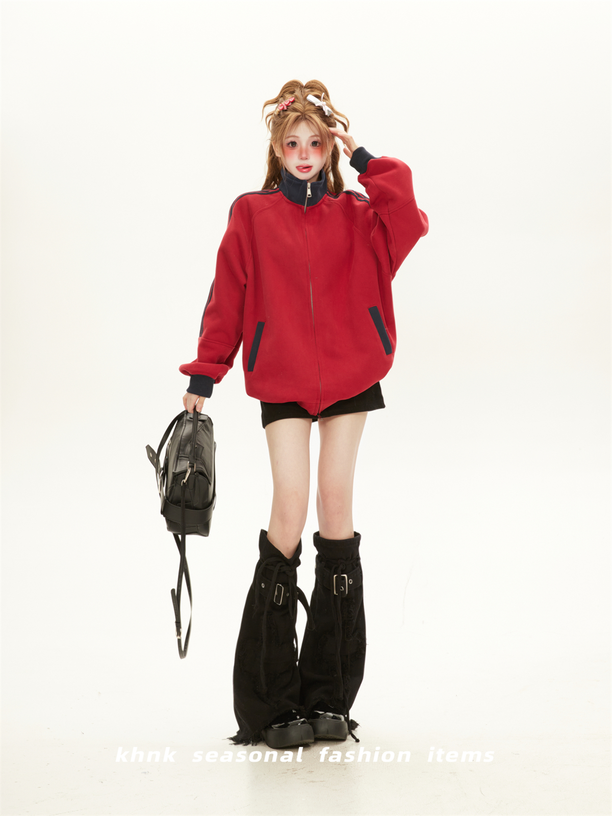 Retro Jersey-Style Zip-Up Stand Collar Jacket for Women - Spring 2025 Loose Baseball Sweatshirt Cardigan Trend Retro Jersey-Style Zip-Up Stand Collar Jacket for Women - Spring 2025 Loose Baseball Sweatshirt Cardigan Trend