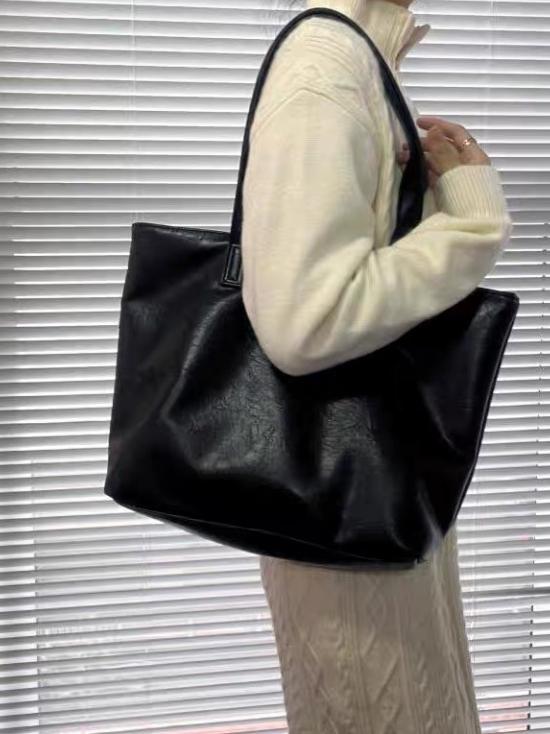 Retro Large Capacity Tote Bag for Women - 2025 New Style Soft Surface Commuting Shoulder Handbag