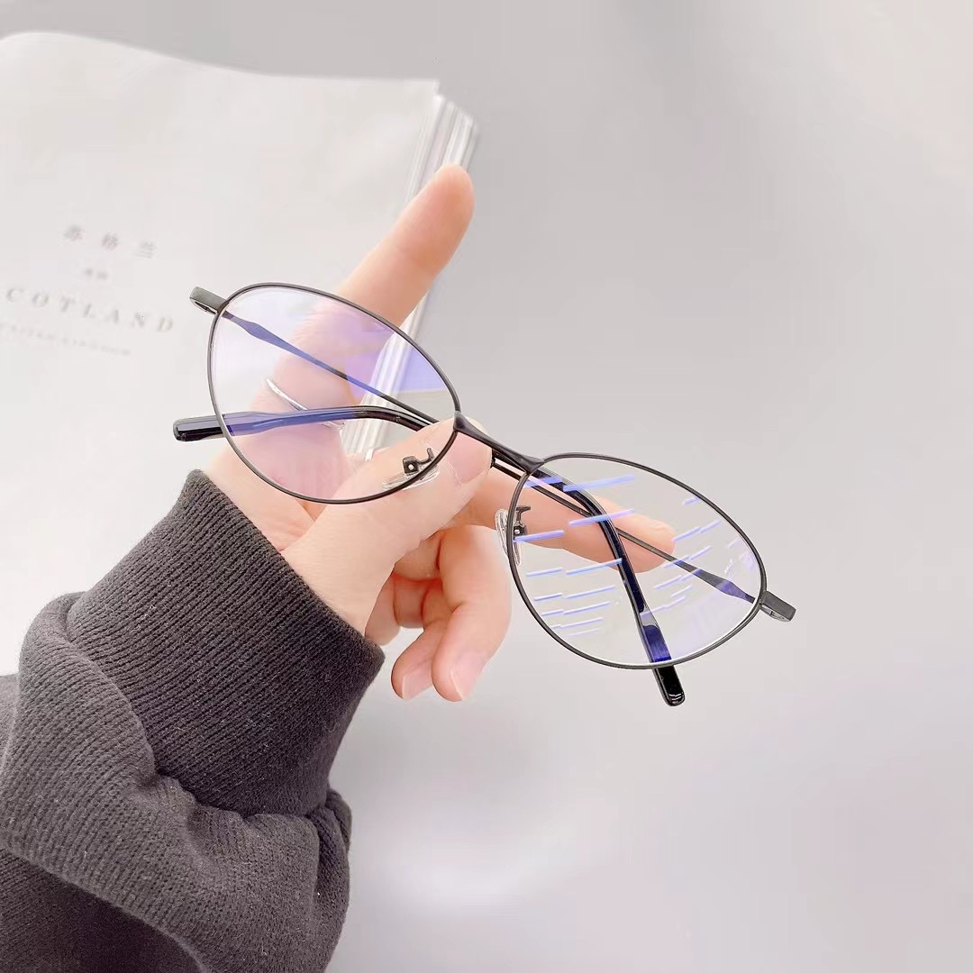 Retro Metal Cat-Eye Glasses for Women - Silver Frame, Prescription Ready, Blue Light Blocking, Stylish and Cool Look Retro Metal Cat-Eye Glasses for Women - Silver Frame, Prescription Ready, Blue Light Blocking, Stylish and Cool Look