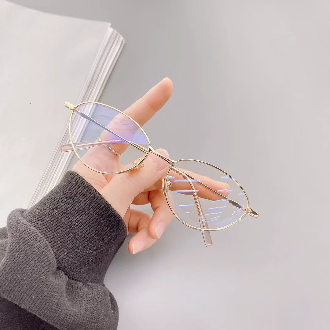 Retro Metal Cat-Eye Glasses for Women - Silver Frame, Prescription Ready, Blue Light Blocking, Stylish and Cool Look Retro Metal Cat-Eye Glasses for Women - Silver Frame, Prescription Ready, Blue Light Blocking, Stylish and Cool Look