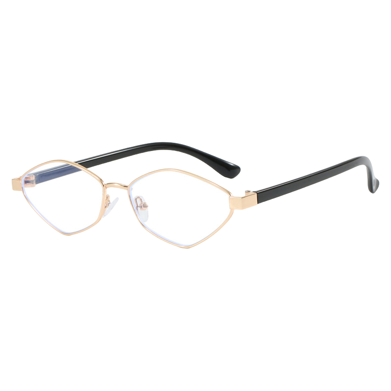 Retro Metallic Silver Cat-Eye Glasses with Blue Light Blocking Lenses - Old Money Style, Polygonal Design for 90s Aesthetic Retro Metallic Silver Cat-Eye Glasses with Blue Light Blocking Lenses - Old Money Style, Polygonal Design for 90s Aesthetic