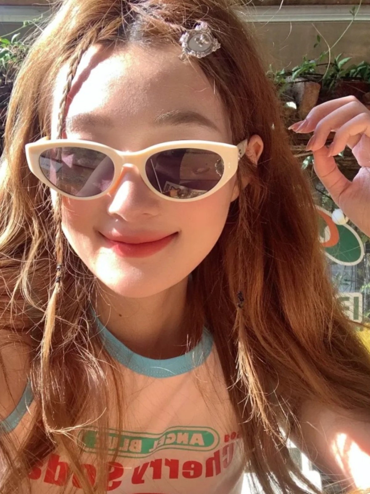 Retro Milk White Cat Eye Sunglasses for Women - 2025 Korean Style High-End Fashion for Square & Round Faces