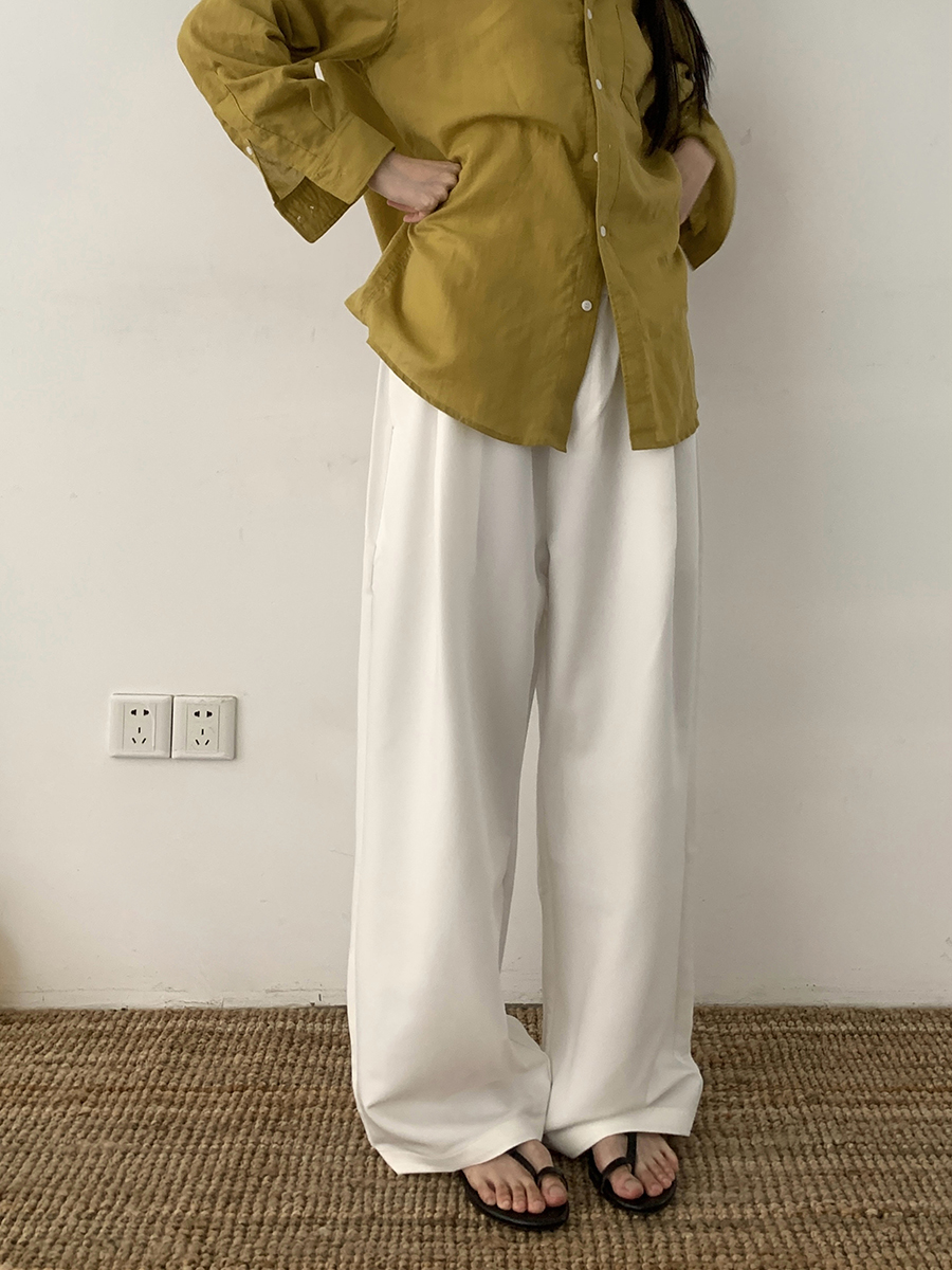 Retro Minimalist Draped Casual Trousers for Men and Women - Loose Fit Straight-Leg Pants, High-End Y2K Style