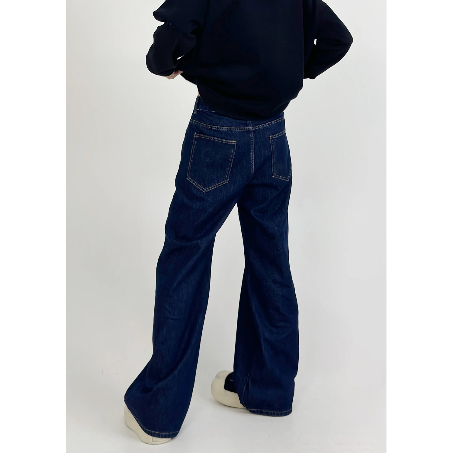 Retro Minimalist Wide-Leg Dark Denim Pants for Men - Loose Floor-Length Straight-Leg Versatile Trousers, Y2K Style Retro Minimalist Wide-Leg Dark Denim Pants for Men - Loose Floor-Length Straight-Leg Versatile Trousers, Y2K Style