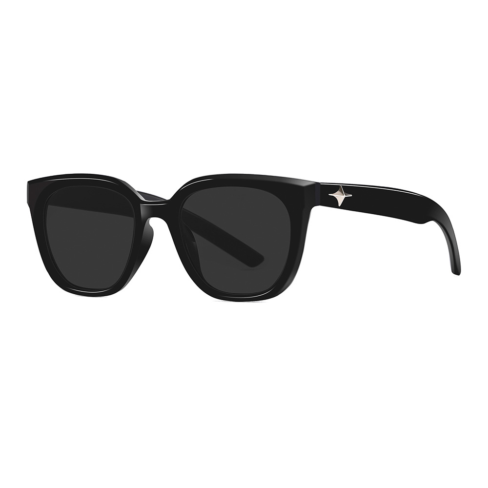 Retro Oversized Square Black Sunglasses for Women - Flattering for Big Faces, High-End Feel, UV Protection, Stylish Y2K Fashion