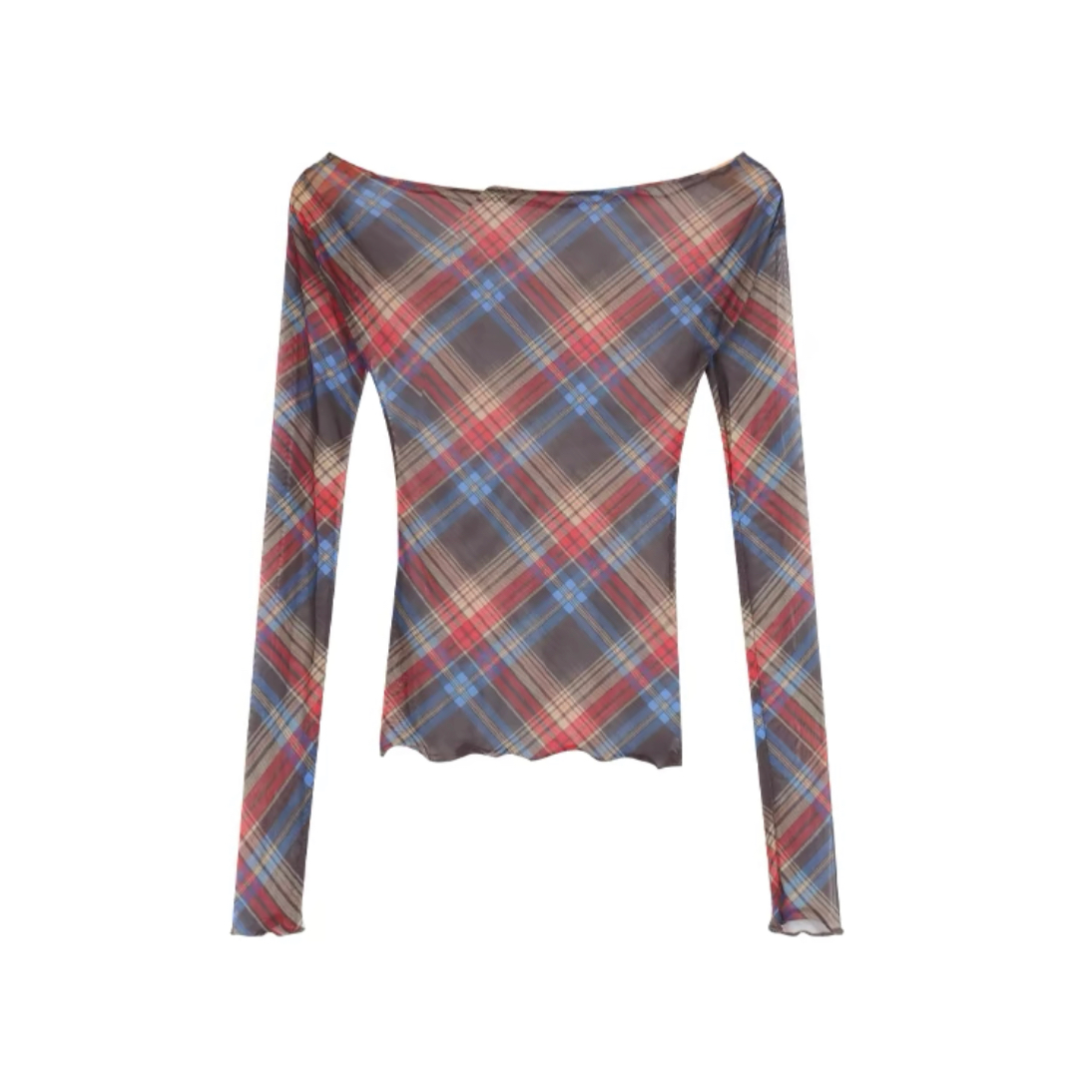 Retro Red Mesh Short Top for Spicy Girls + Beige Thin Cargo Long Pants - Casual Parachute Style Outfit