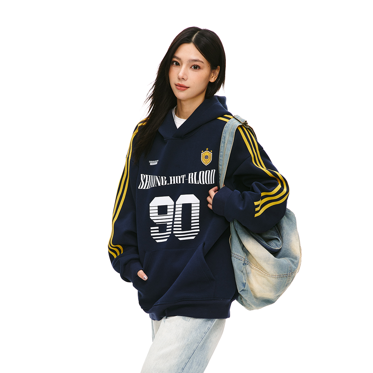 Retro Sports Jersey Hoodie for Men and Women - Unisex Loose Heavyweight Sports Style Jacket in Trendy American Design Retro Sports Jersey Hoodie for Men and Women - Unisex Loose Heavyweight Sports Style Jacket in Trendy American Design