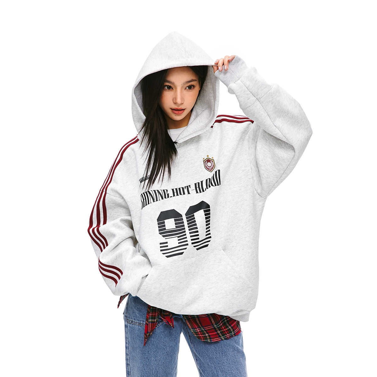 Retro Sports Jersey Hoodie for Men and Women - Unisex Loose Heavyweight Sports Style Jacket in Trendy American Design Retro Sports Jersey Hoodie for Men and Women - Unisex Loose Heavyweight Sports Style Jacket in Trendy American Design