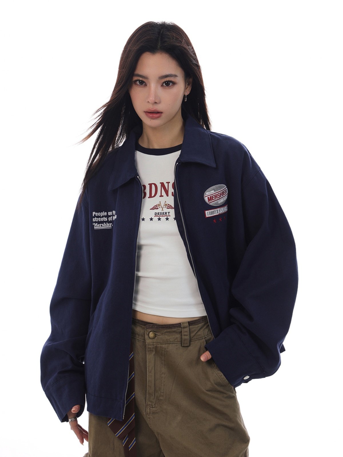 Retro Vintage Jacket for Men and Women, Loose Fit, Versatile High Street Cool Casual Outerwear Retro Vintage Jacket for Men and Women, Loose Fit, Versatile High Street Cool Casual Outerwear