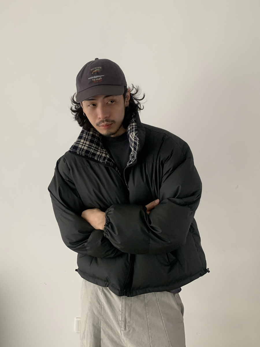 Reversible Plaid Cotton Jacket for Men and Women - Vintage Winter Short Coat with Clean Fit, Y2K Style