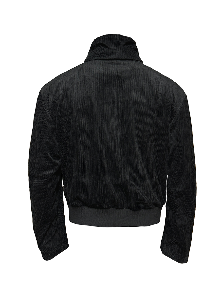 Reversible Stand-Up Collar Jacket in Pocket Orchid - Corduroy Texture with Lapel Design, Perfect for Y2K and Casual Style Reversible Stand-Up Collar Jacket in Pocket Orchid - Corduroy Texture with Lapel Design, Perfect for Y2K and Casual Style