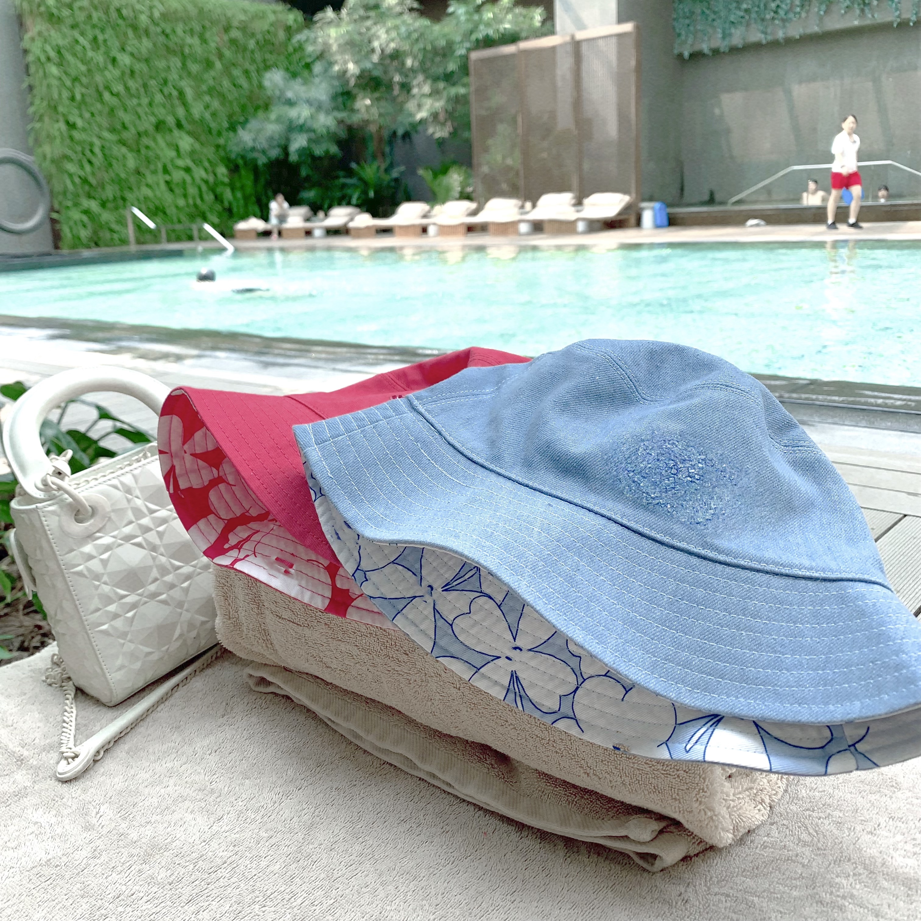 Reversible Two-Tone Denim Fisherman Hat for Summer - 24S Fragrance, Energetic Feel, Trendy Home Style