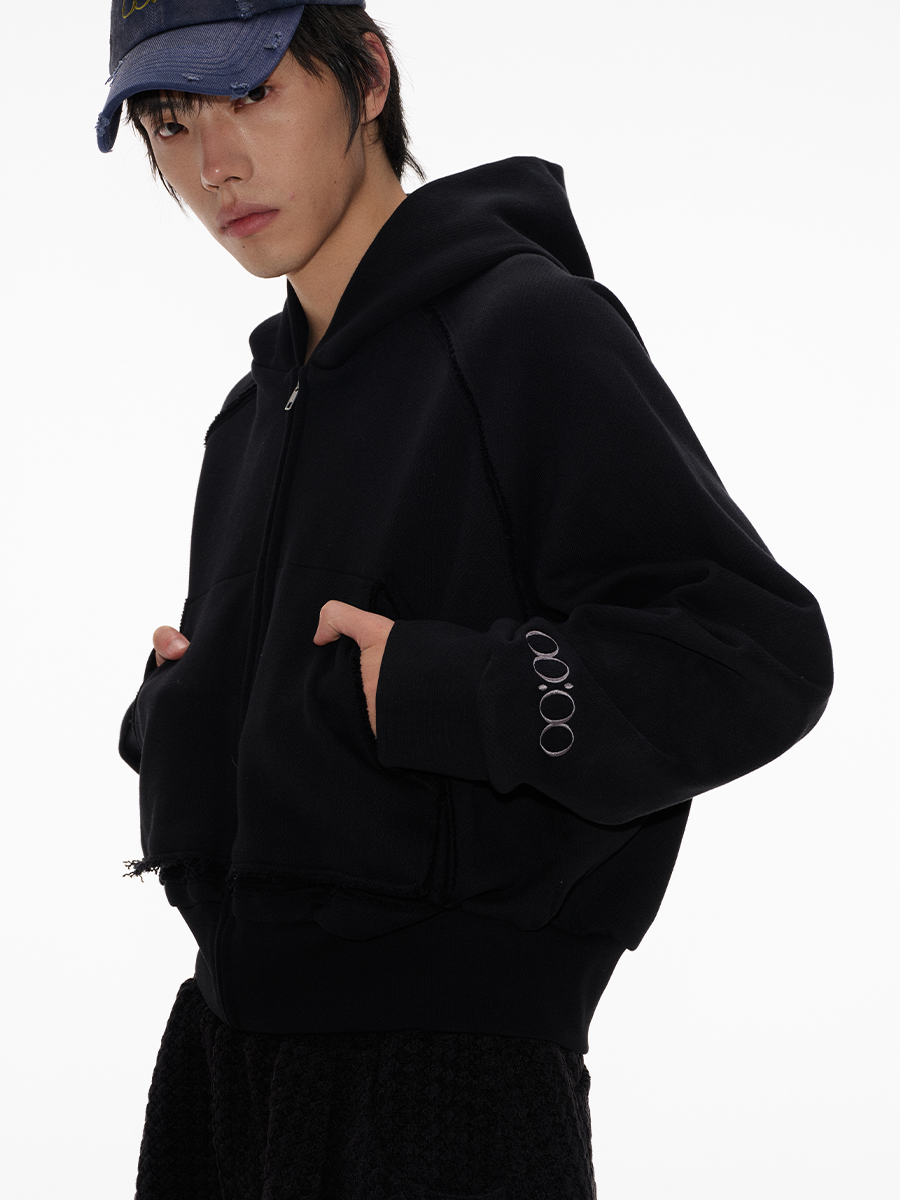 Ripped Seam Raglan Sweatshirt with Pineapple Pattern - Fitted Short Style, Trendy 90s Inspired Fashion Top for a Casual Look Ripped Seam Raglan Sweatshirt with Pineapple Pattern - Fitted Short Style, Trendy 90s Inspired Fashion Top for a Casual Look