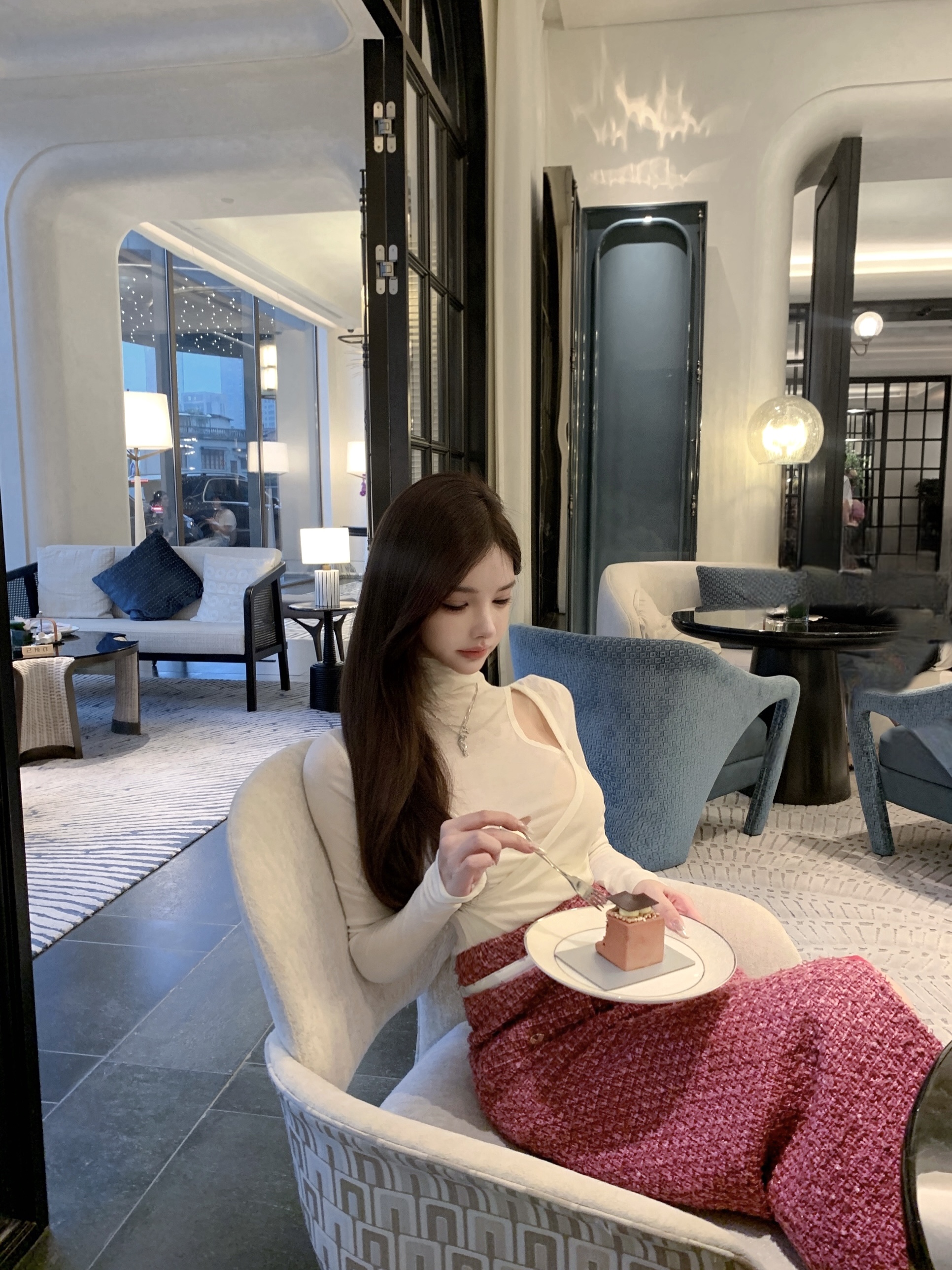 Rose Pink Coarse Tweed Split Hem Midi Skirt - Sweet Elegant Design for Holiday Style - Perfect for 90s and Y2K Fashion Trends Rose Pink Coarse Tweed Split Hem Midi Skirt - Sweet Elegant Design for Holiday Style - Perfect for 90s and Y2K Fashion Trends