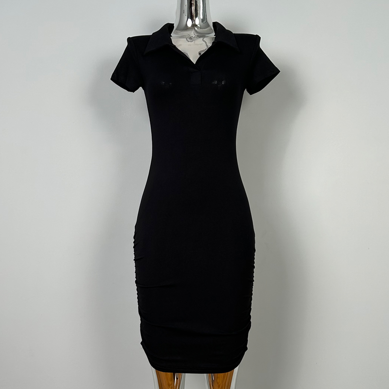 Sexy Blue Bodycon Mini Polo Dress for Women - Summer Korean Style Short-Sleeve Slimming Hot Girl Fashion