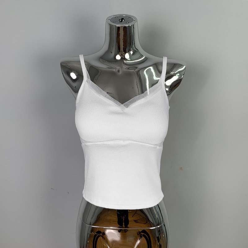 Sexy Body-Hugging Tank Top with Chest Pads for Women - Korean Style, New Arrival, Perfect for Y2K & 90s Fashion