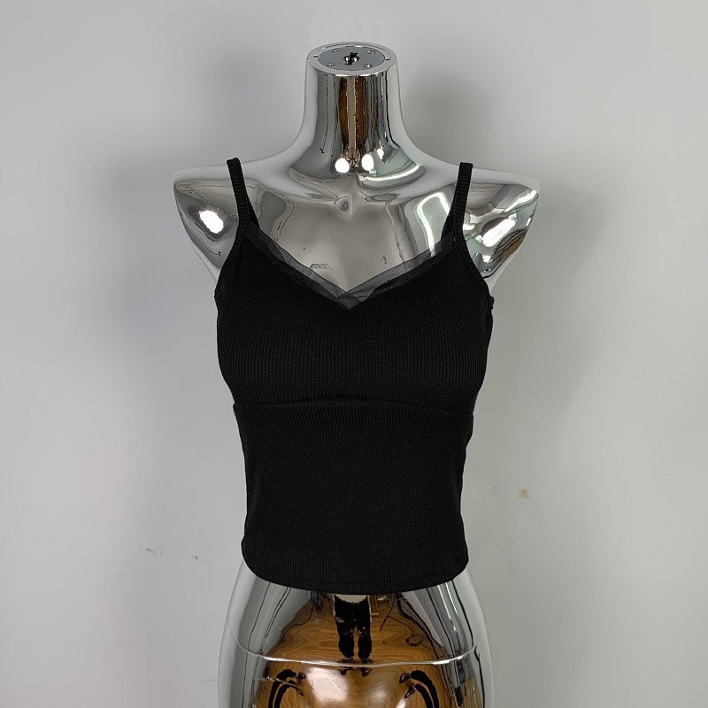 Sexy Body-Hugging Tank Top with Chest Pads for Women - Korean Style, New Arrival, Perfect for Y2K & 90s Fashion Sexy Body-Hugging Tank Top with Chest Pads for Women - Korean Style, New Arrival, Perfect for Y2K & 90s Fashion